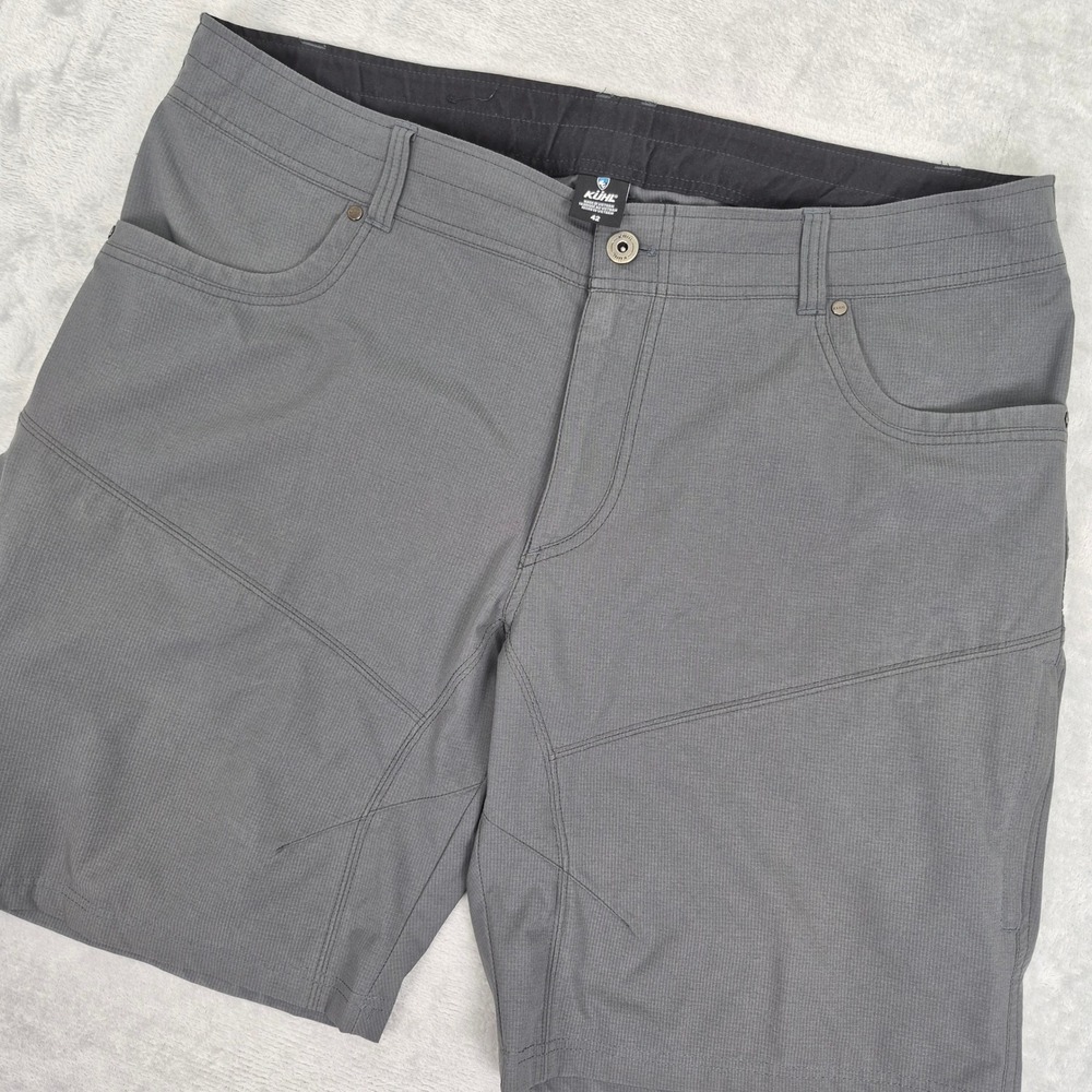 Kuhl 42 Silencr Kargo Shorts Men Grey Reflex Softshell 4-Way Stretch Hiking 10in